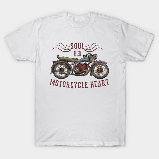 Motorcycle Heart T-Shirt by Yeroma